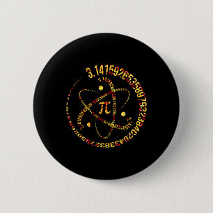 Pi-dag Atoom Pi 3.14 Wetenschap Wiskunde Liefhebbe Ronde Button 5,7 Cm
