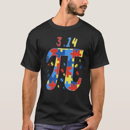 Pi-dag Autisme Puzzel Wiskunde Docent Student Wisk T-shirt (Voorkant)