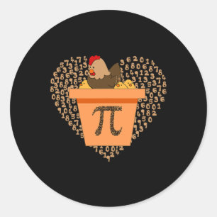 Pi-Dag Chicken Pot Pi Pie Wiskunde 3.14 Ronde Sticker