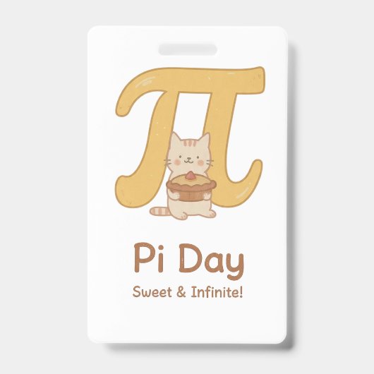 Pi-dag Cute Katansichtkaart – Zoet & Oneindig | Wi Badge (Voorzijde)