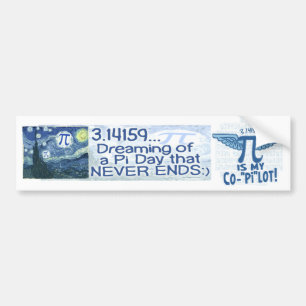 Pi Dag eindigt nooit door Mudge Studios Bumpersticker