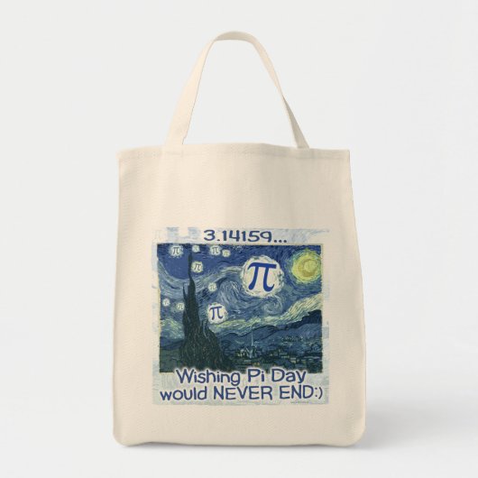 Pi Dag eindigt nooit door Mudge Studios Tote Bag (Voorkant)