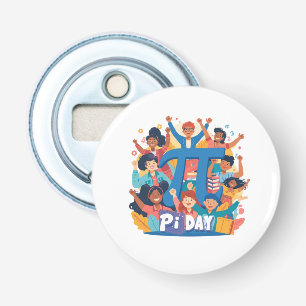 Pi-dag-feestvieringsontwerp Button Flesopener