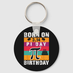 Pi dag geboren op Pi dag verjaardag 3.14 taart Sleutelhanger