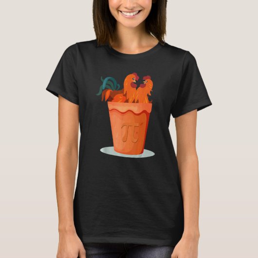 Pi-dag Grappige Kip Pot Pi T-shirt (Voorkant)