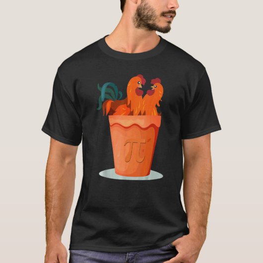 Pi-dag Grappige Kip Pot Pi T-shirt (Voorkant)