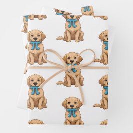Pi Dag Hond Met Pi Symbool | Cute Pi Dag Inpakpapier Vel