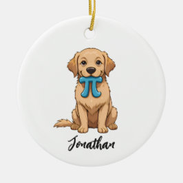 Pi-dag Hond Met Pi-symbool | Gelukkige Pi-dag Keramisch Ornament