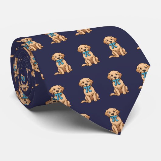 Pi Dag Hond Met Pi Symbool | Gelukkige Pi Dag Stropdas (Opgerold)