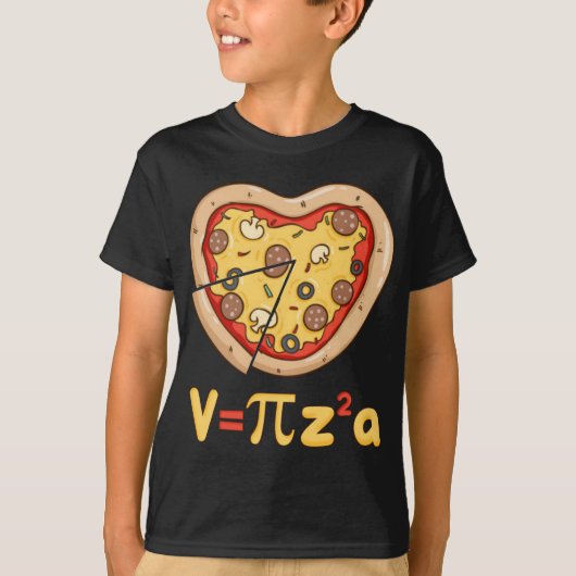 Pi Dag kinder Pizza Pi Funny Wiskunde Eten 3.14 T-shirt (Voorkant)