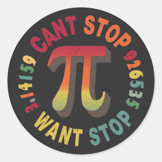 Pi dag kinderen - 3,14 pi Aantal Symbool Wiskunde  Ronde Sticker (Voorkant)