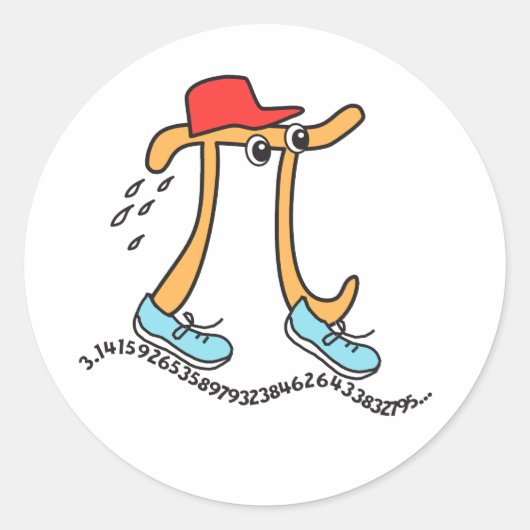 Pi Dag - Lange loopbaan Pi - Funny Pi Guy Stickers (Voorkant)