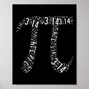 Pi Dag - Nerd Geek - Liefde Wiskunde Pi Symbool -  Poster