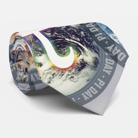 Pi Dag op Aarde patroon - Stropdas (Opgerold)