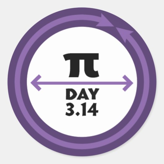 Pi Dag Paarse Sticker (Voorkant)