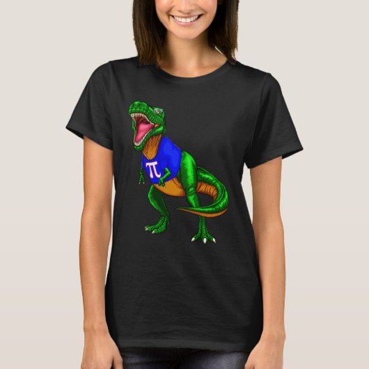 Pi-dag Rex Dinosaur T-shirt Wiskunde Cadeau Mannen (Voorkant)