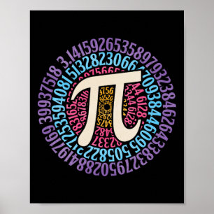 PI Dag Shirt Circulair 3.14 PI Wiskunde Studenten  Poster