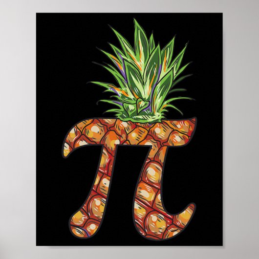 Pi Dag Shirt Pi Pineappel Funny Wiskunde Pi Dag Poster (Voorkant)