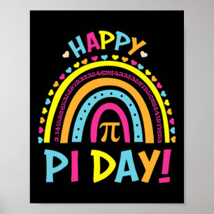 Pi-dag Shirt Spiral Pi Wiskunde leraar 3 14 luipaa Poster