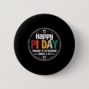 PI Dag Shirt voor de leraar Vintage 3.14 PI cijfer Ronde Button 5,7 Cm