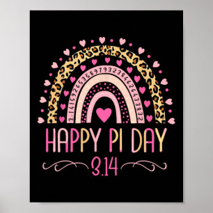 Pi Dag Spiral Pi Wiskunde Leraar 3.14 Leopard Rege Poster