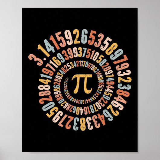 Pi Dag Spiral Wiskunde Pi Poster (Voorkant)