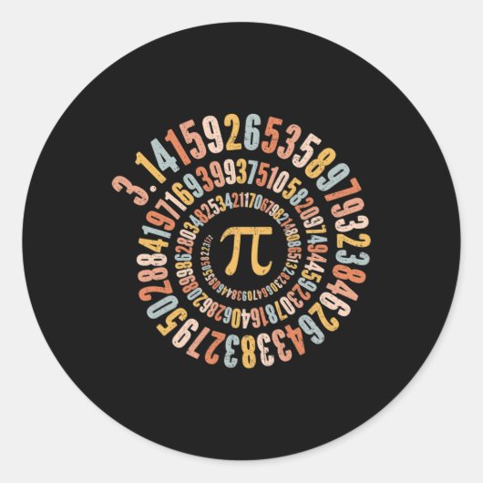 Pi Dag Spiral Wiskunde Pi Ronde Sticker (Voorkant)