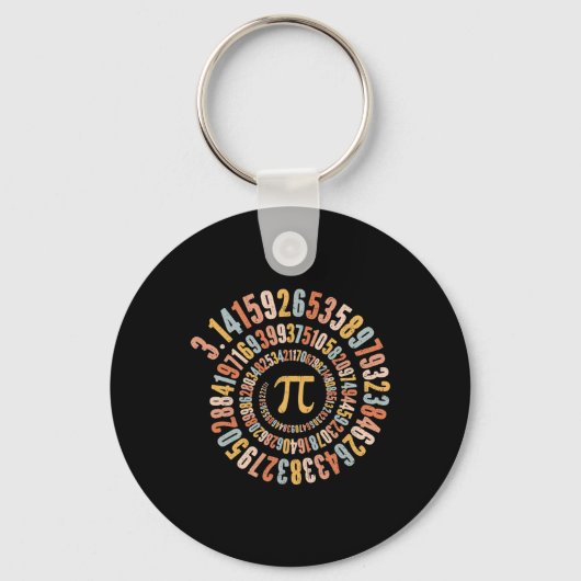 Pi Dag Spiral Wiskunde Pi Sleutelhanger (Voorkant)