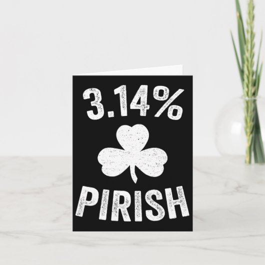 Pi-dag St. Patrick's 3.14 Iers Grappig Pirish Wisk Kaart (Voorkant)
