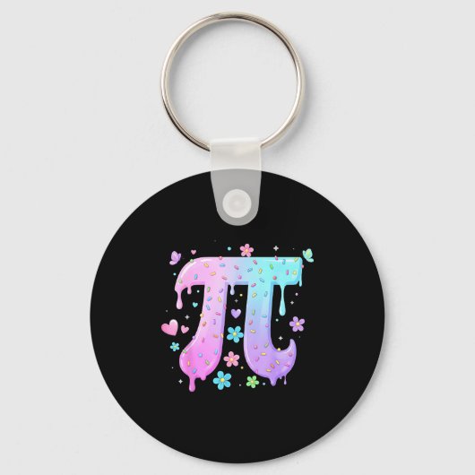 Pi-dag symbool Ijs Drip Strooi Liefhebber Wiskunde Sleutelhanger (Voorkant)