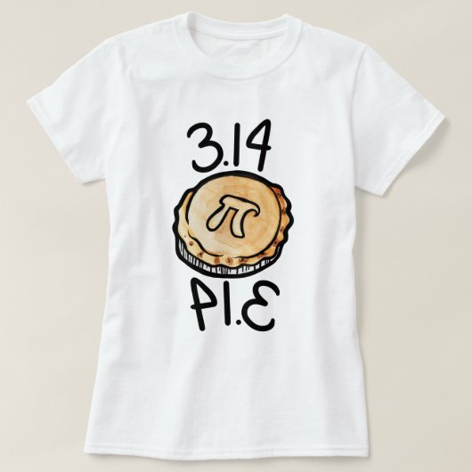 Pi dag taart 3.14 t-shirt (Design voorkant)