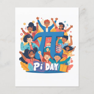 Pi-dag team viering ontwerp flyer
