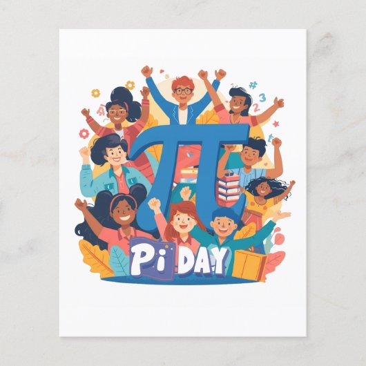 Pi-dag team viering ontwerp flyer (Voorkant)