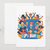 Pi-dag team viering ontwerp kaart (Voorkant / Achterkant)