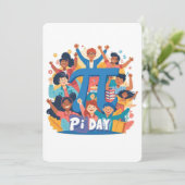 Pi-dag team viering ontwerp kaart (Staand voorkant)