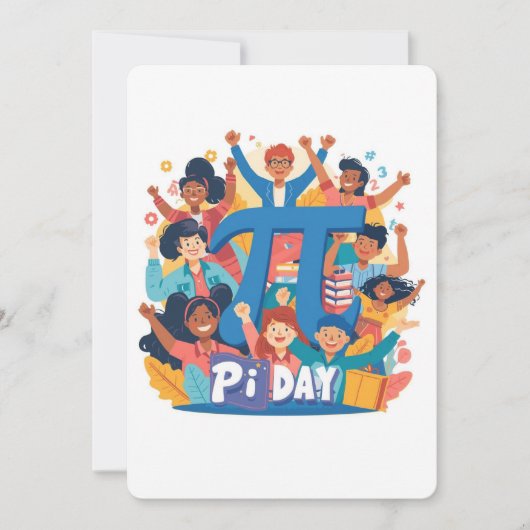 Pi-dag team viering ontwerp kaart (Voorkant)