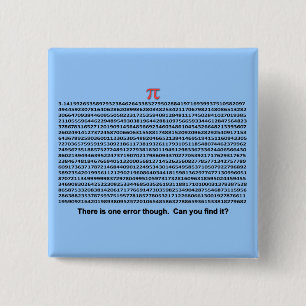 Pi Dag Vierkante Button 5,1 Cm