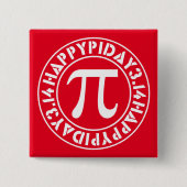 Pi Dag Vierkante Button 5,1 Cm (Voorkant)