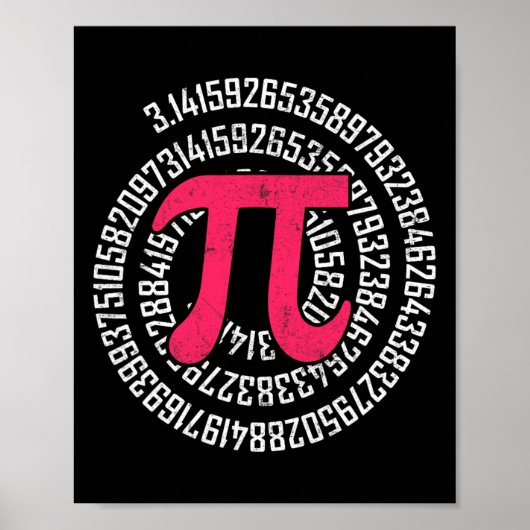 Pi-dag Wiskunde Nerd Geek 3.1415 Irrationeel Numme Poster (Voorkant)