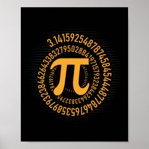 Pi-dag Wiskunde Nerd Geek 3.1415 Irrationeel Numme Poster