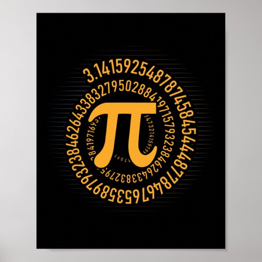 Pi-dag Wiskunde Nerd Geek 3.1415 Irrationeel Numme Poster (Voorkant)