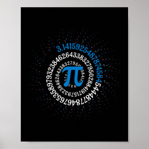 Pi-dag Wiskunde Nerd Geek 3.1415 Irrationeel Numme Poster