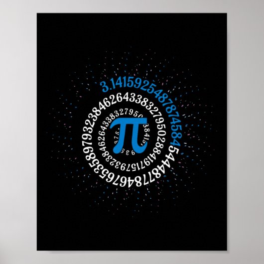 Pi-dag Wiskunde Nerd Geek 3.1415 Irrationeel Numme Poster (Voorkant)