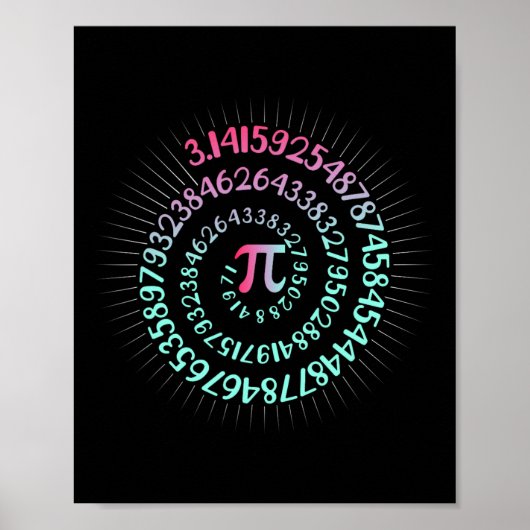 Pi-dag Wiskunde Nerd Geek 3.1415 Irrationeel Numme Poster (Voorkant)