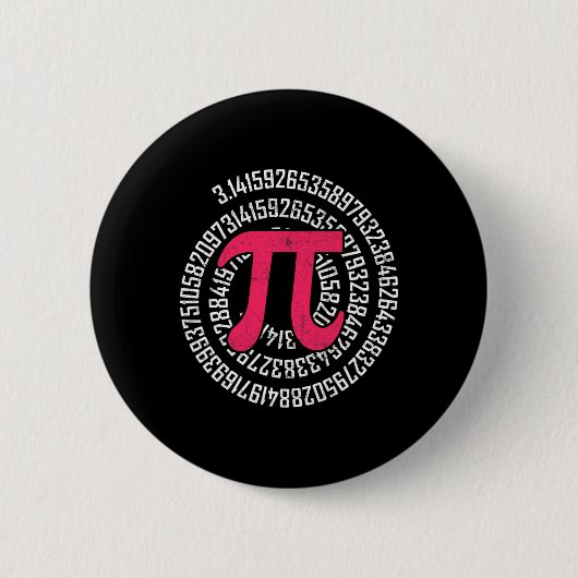 Pi-dag Wiskunde Nerd Geek 3.1415 Irrationeel Numme Ronde Button 5,7 Cm (Voorkant)