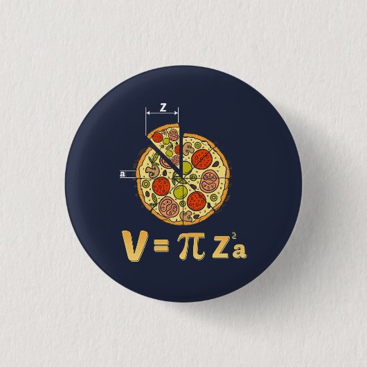 Pi-dag Wiskunde Nerd Pizza Formule Ronde Button 3,2 Cm (Voorkant)