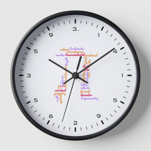 Pi-dag Wiskunde Woordwolk Zwarte Cijfers (Voorkant)