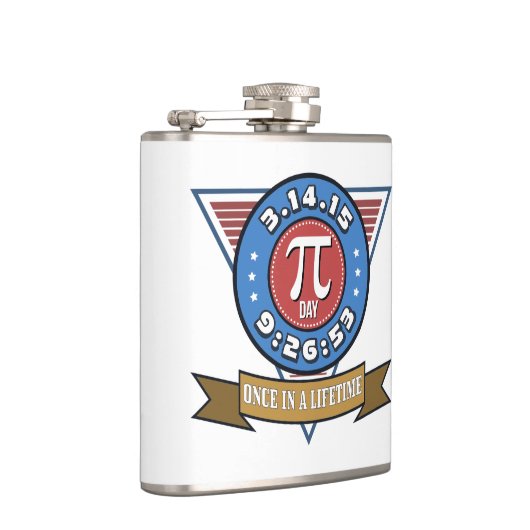 Pi-dagsymbool voor Wiskunde Nerds vinylomgepakte k Heupfles (Rechts)