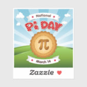 Pi Day, 14 maart Vinyl Sticker (Vel)