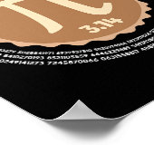 Pi Day - 3.14 maart 14 - Wiskunde Geometrie Nerd - Poster (Hoek)